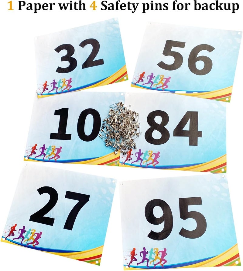 UISKOOPW Tyvek Race Bibs Running Numbers Bibs with Race Bib Tape Instead Pins Track Bib Numbers for Tryouts Racing Bibs Audition Numbers for Marathon Runners Events Sports Games - Image 4